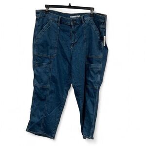 Lands' End Women's cargo pocket Blue Jeans size 22